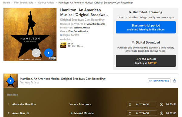 qobuz store alternative for tidal buying music