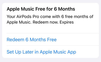 redeem apple music free 6 months