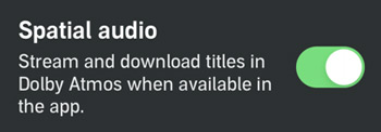 switch on spatial audio to enjoy dolby atmos audible