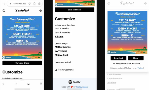 how to see instafest spotify