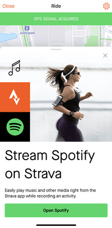 start using strava spotify