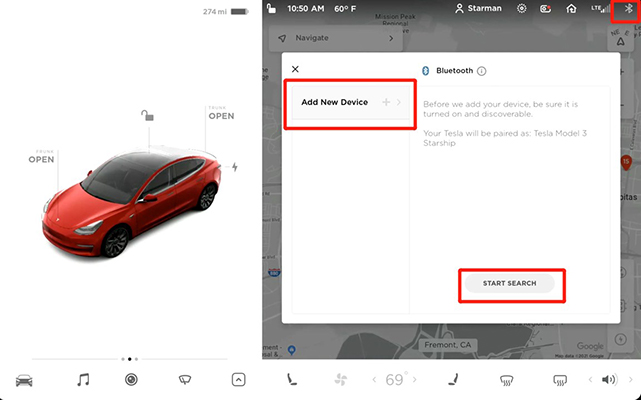 connect tesla and apple music by bluetooth