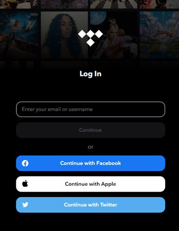 how to log in tidal