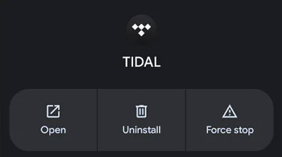 uninstall tidal app