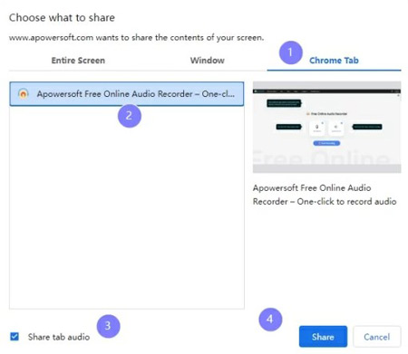 share tidal tab on apowersoft