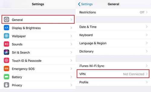 find vpn on iphone device