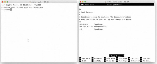 open hosts file on mac