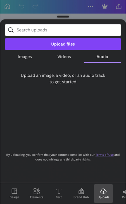 import apple music to canva on mobile