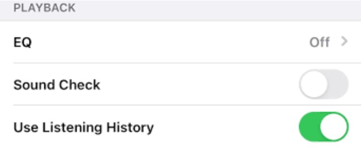 enable listening history of apple music