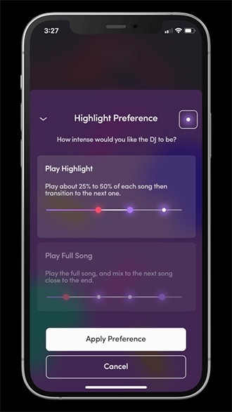 make tidal crossfade on mobile via mixonset