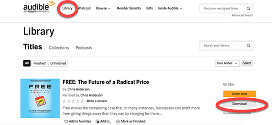 download audible aax books on pc