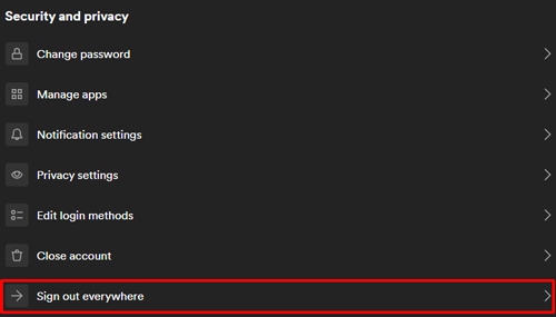 sign out of spotify everywhere