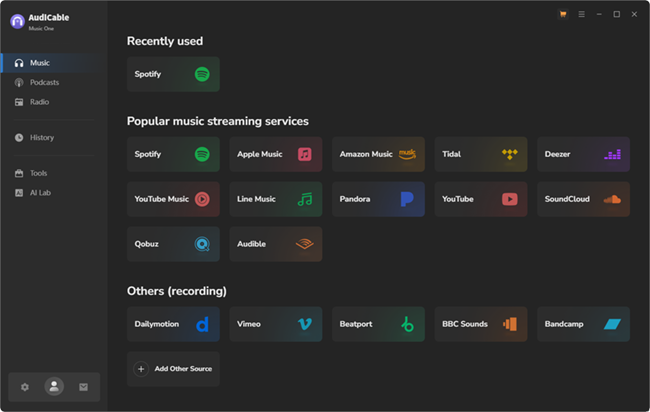 audicable main interface