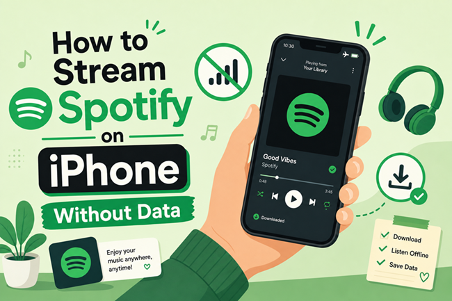 how to stream spotify on iphone without data